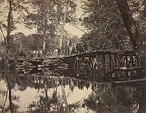 Military Bridge, Across the Chickahominy, Virginia by David B. Woodbury (American, 1866)
