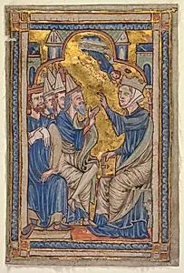 Miniature from a Compendium of Saints' Lives: Saint Catherine of Alexandria Disputing with the Fifty Philosophers by Unknown Artist