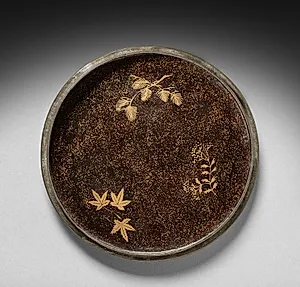 Mirror Container with Design of Maple Tree and Autumn Shower by Unknown Artist
