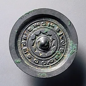 Mirror with Concentric Circles and Linked Arcs by Unknown Artist
