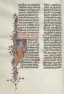 Missale: Fol. 124v: Christ holding the Cross by Bartolommeo Caporali (Italian, c. 1420–1503)