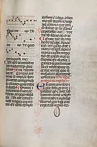 Missale: Fol. 129: contains music for "Hely Hely Lama etc." within St. Mattion Passion