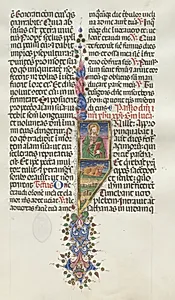 Missale: Fol. 131: Saint Luke with Bull by Bartolommeo Caporali (Italian, c. 1420–1503)