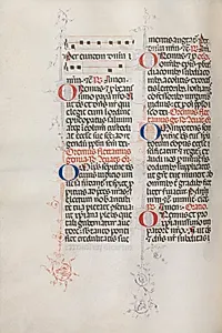 Missale: Fol. 146v: Music for various prayers "Oremus dilectissimi..." and "Omnipotens sempiterne Deus" by Bartolommeo Caporali (Italian, c. 1420–1503)