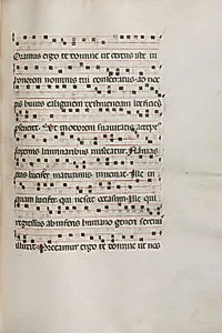 Missale: Fol. 157: Music for "Exultet" by Bartolommeo Caporali (Italian, c. 1420–1503)