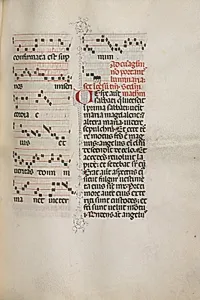 Missale: Fol. 172: Music for "Alleluia" etc. at beginning of Easter by Bartolommeo Caporali (Italian, c. 1420–1503)