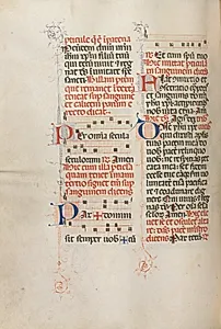 Missale: Fol. 190v: Music for various prayers by Bartolommeo Caporali (Italian, c. 1420–1503)