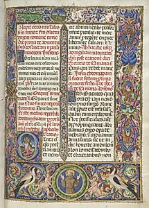 Missale: Fol. 9: Ordo Missalis (full borders) by Bartolommeo Caporali (Italian, c. 1420–1503)