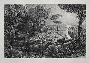 Moeris and Galatea by Samuel Palmer (British, 1805–1881)