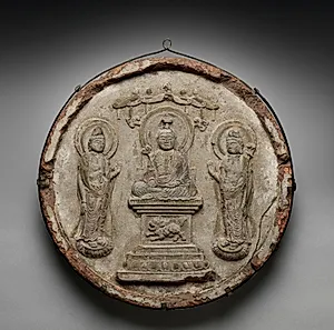 Monju Triad (obverse) by Unknown Artist