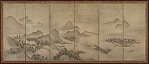 Moonlit Landscape (one of a pair) by Unknown Artist