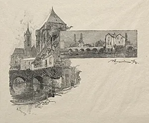 Moret - Le moulin à tan by Auguste Louis Lepère (French, 1849–1918)