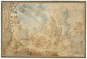 Mountain Landscape with Figures by Anton Mirou (Flemish, before 1586–after 1661)