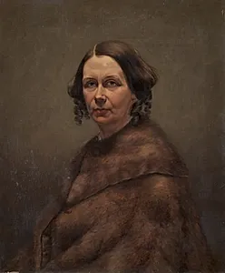 Mrs. Goss (The Woman in Fur) by Caroline L. Ransom (American, 1838–1910)