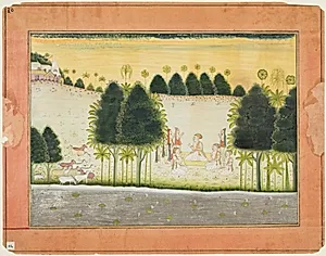 Nanda and the Elders in Council with the Cowherds, from a Bhagavata Purana by Unknown Artist