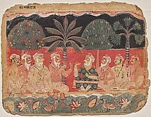 Nanda and the elders, page from a Bhagavata Purana by Unknown Artist