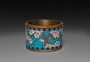 Napkin Ring with Cherry and Birds by Unknown Artist