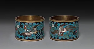 Napkin Rings with Bird and Flower by Unknown Artist