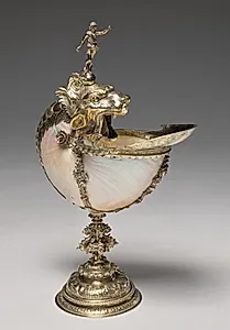 Nautilus Cup by Cornelis Jansz van der Burch (Dutch, active in Delft, d. 1615)
