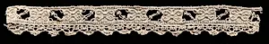 Needlepoint (Cutwork) Lace Insertion and Bobbin Lace Edging by Unknown Artist