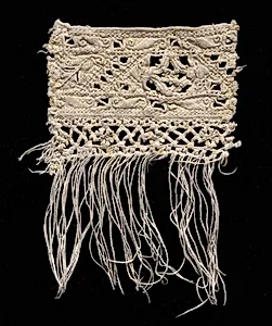 Needlepoint (Cutwork) Lace Insertion and Bobbin Lace Edging and Fringe by Unknown Artist