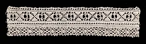 Needlepoint (Drawnwork) Lace Insertion and Bobbin Lace Edging by Unknown Artist