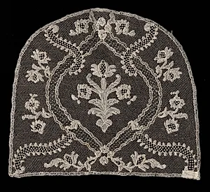 Needlepoint Lace (Argentan Lace) Cap Crown by Unknown Artist