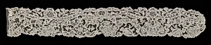 Needlepoint (Point Alençon) Lace Lappet by Unknown Artist