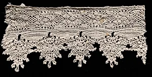 Needlepoint (Punto Avorio or Ivory Stitch) Lace Insertion and Edging of Points by Unknown Artist