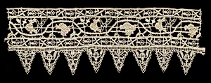 Needlepoint (Punto in Aria) Lace Cuff by Unknown Artist