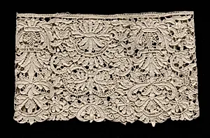 Needlepoint (Punto in aria) Lace Cuff by Unknown Artist