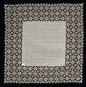 Needlepoint (Reticella) Lace Handkerchief by Unknown Artist