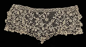 Needlepoint (Venetian Rose Point) Lace Cuff (One of a Pair) by Unknown Artist