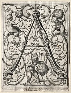 New ABC Booklet:  A by Lucas Kilian (German, 1579–1637)