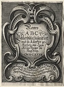 New ABC Booklet:  Title Page by Lucas Kilian (German, 1579–1637)