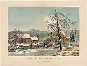 New England Winter Scene by James Merritt Ives (American, 1824–1895)