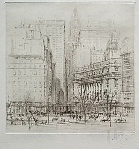 New York City:  Battery Place by William Walcot (British, 1874–1943)