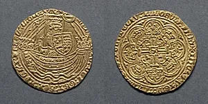 Noble: Henry IV Standing in Ship with Shield of Arms (obverse); Ornamental Cross with Lis Terminals (reverse) by Unknown Artist