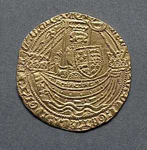 Noble: Henry IV Standing in Ship with Shield of Arms (obverse); Ornamental Cross with Lis Terminals (reverse) by Unknown Artist