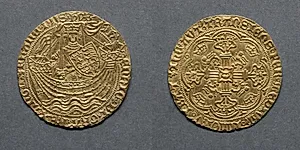 Noble: Henry VI in Ship with Shield of Arms (obverse); Ornamental Cross with Lis Terminals (reverse) by Unknown Artist
