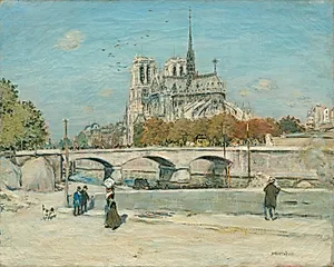 Notre Dame Seen from the Quai de la Tournelle by Jean-François Raffaëlli (French, 1850–1924)