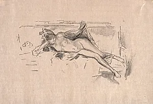 Nude Model Reclining by James McNeill Whistler (American, 1834–1903)