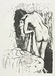 Nude Woman Standing, Drying Herself by Edgar Degas (French, 1834–1917)