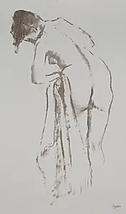 Nude Woman with Towel, Standing by Edgar Degas (French, 1834–1917)