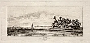 Oceania:  Fishing near Islands with Palms in the Uea or Wallis Group, 1845 by Charles Meryon (French, 1821–1868)