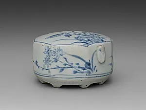 Octagonal Water Dropper Decorated with Flower Design by Unknown Artist