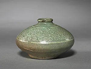 Oil Bottle with Inlaid Dots Design by Unknown Artist