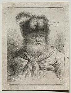 Old Man in a Fur Hat by Georg Friedrich Schmidt (German, 1712–1775)