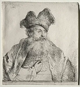 Old Man with a Divided Fur Cap by Rembrandt van Rijn (Dutch, 1606–1669)