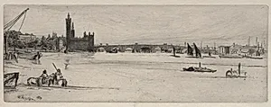 Old Westminster Bridge by James McNeill Whistler (American, 1834–1903)